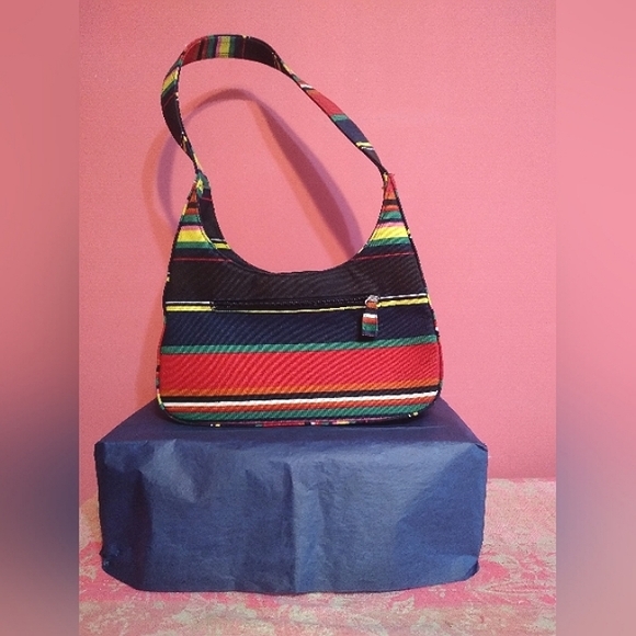 VTG 90s Kate Spade Striped Shoulder Bag - Picture 2 of 4